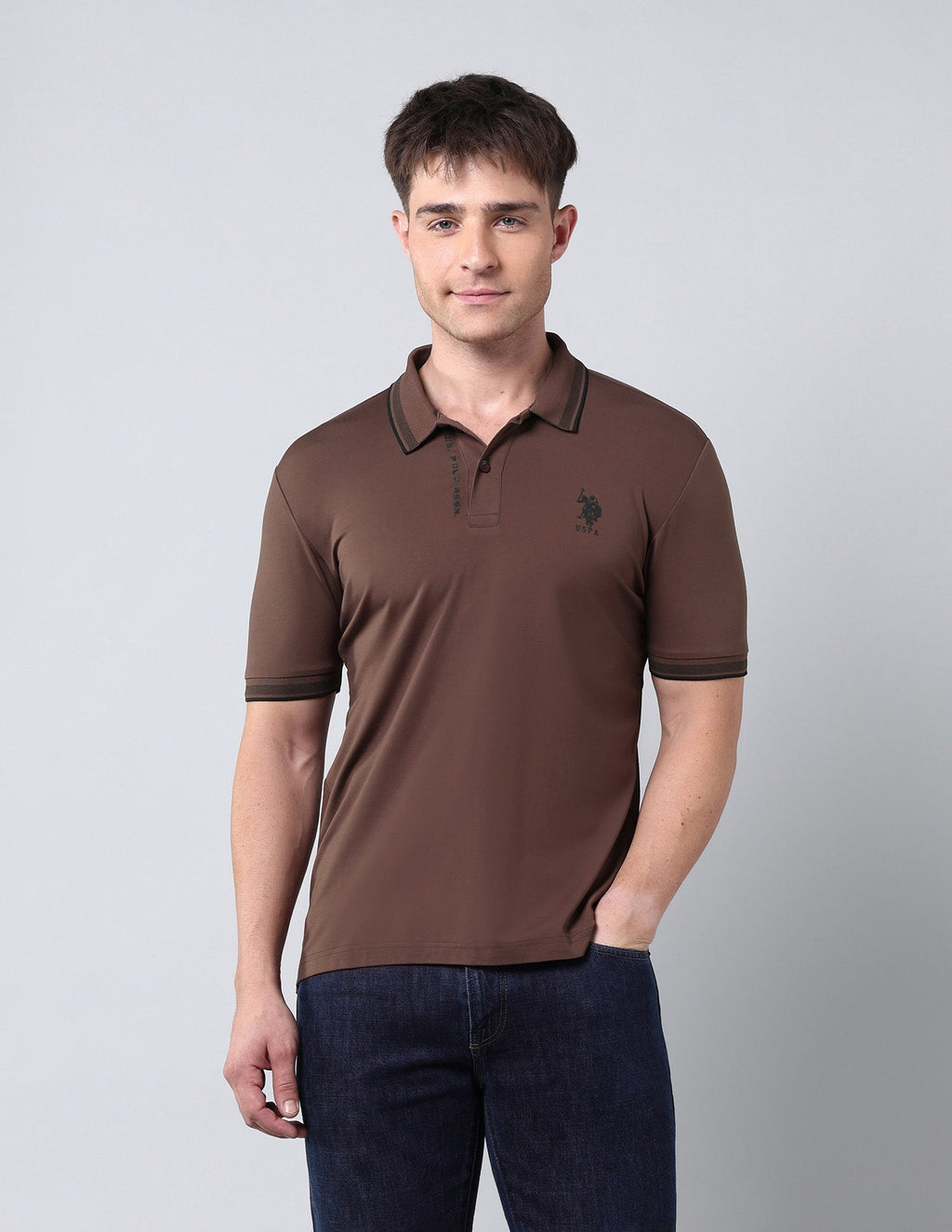 Muscle Fit Solid Black Label Polo Shirt