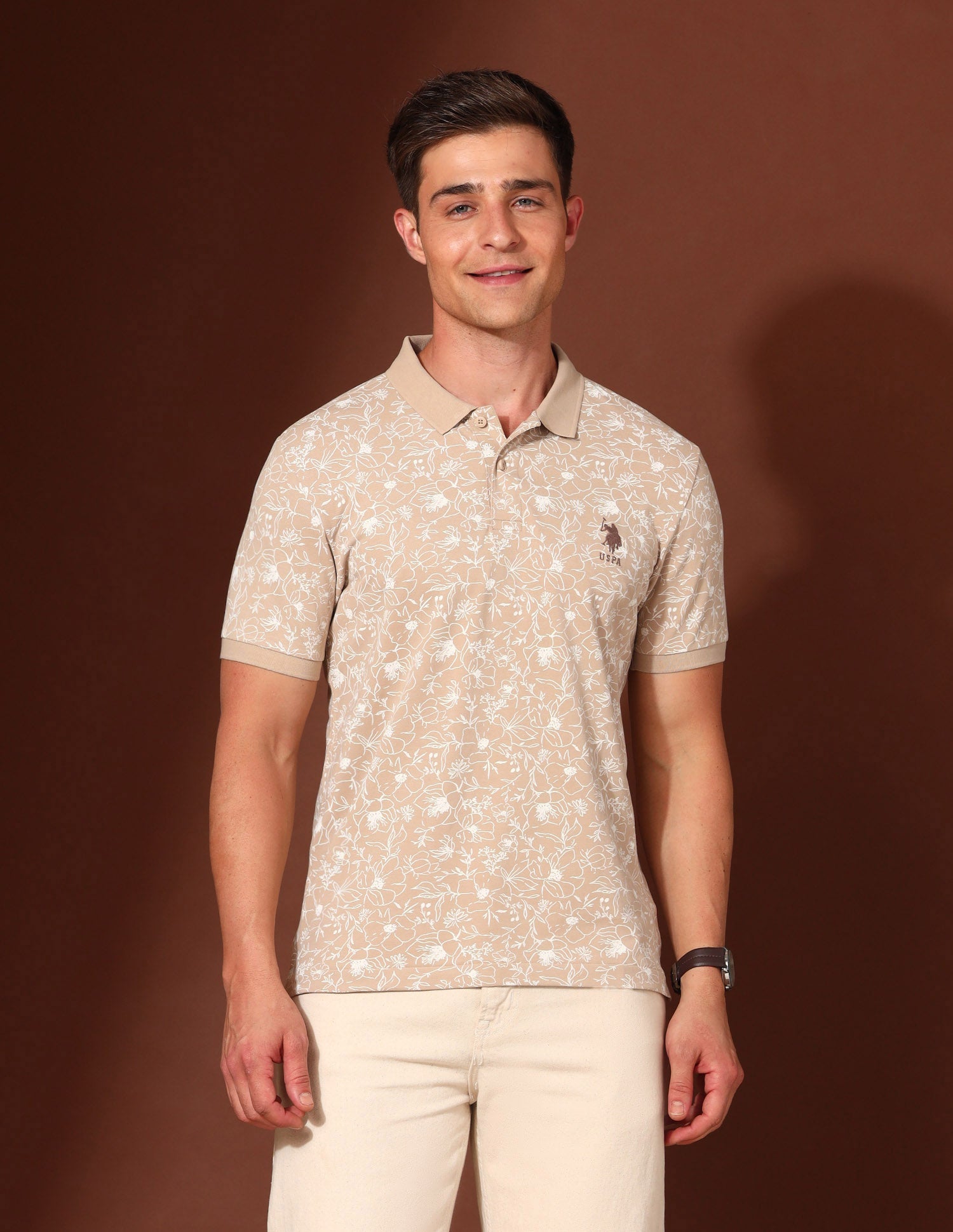 Floral Printed Working Holiday Polo Shirt