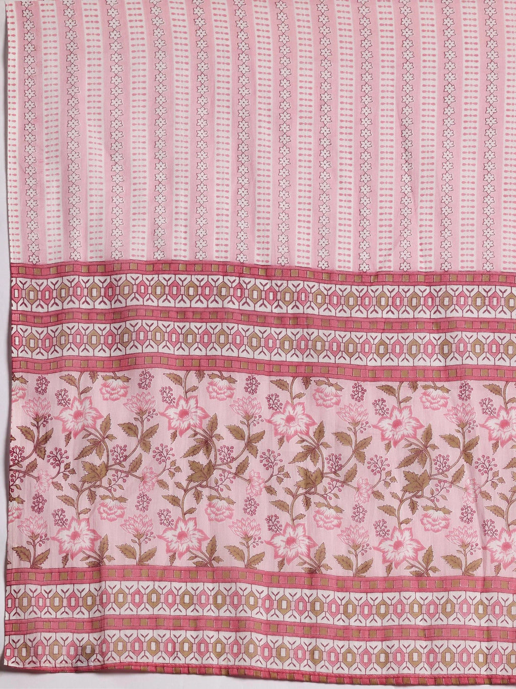 Pink Yoke Design Cotton Straight Suit With Dupatta