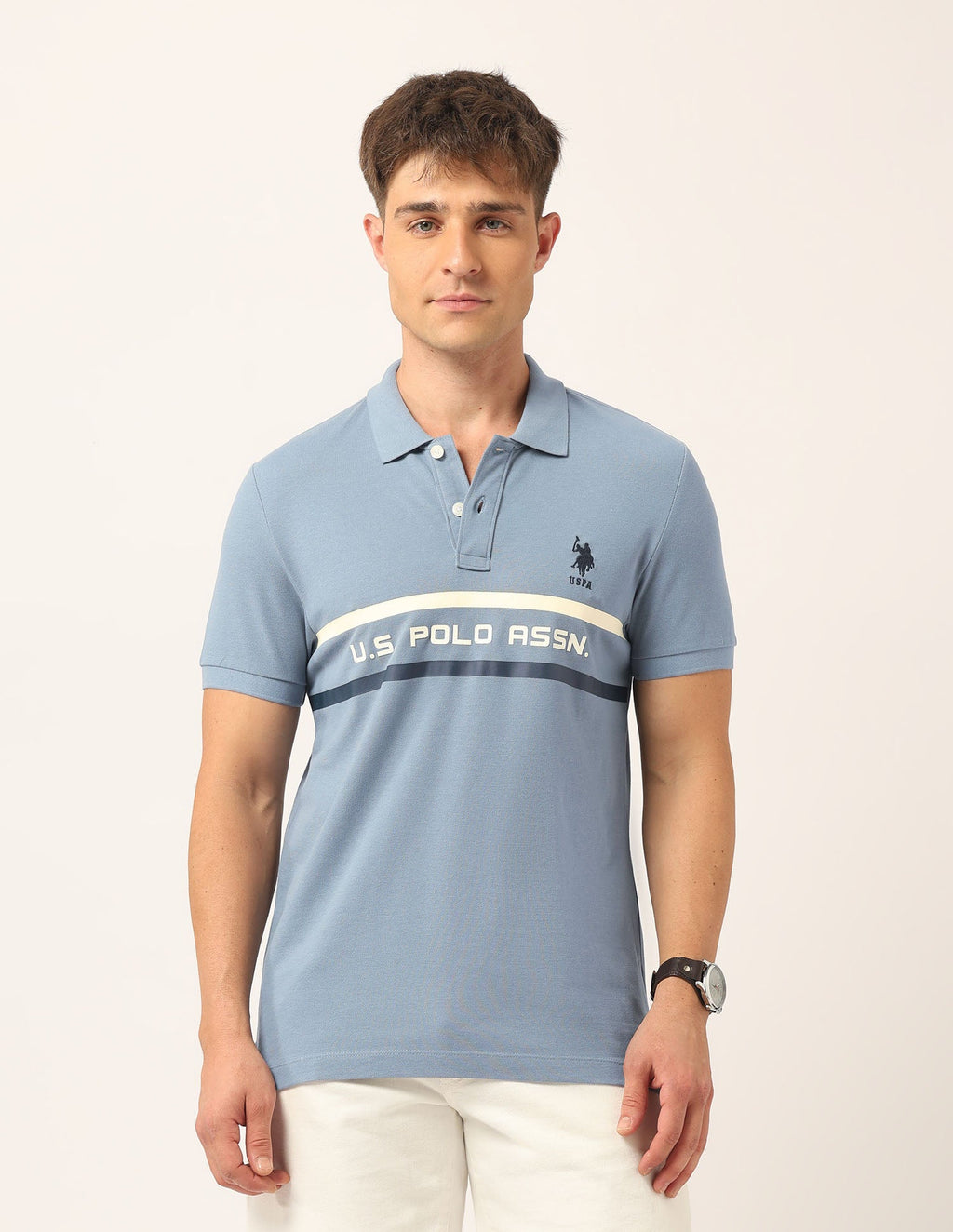 Brand Printed Muscle Fit Polo Shirt