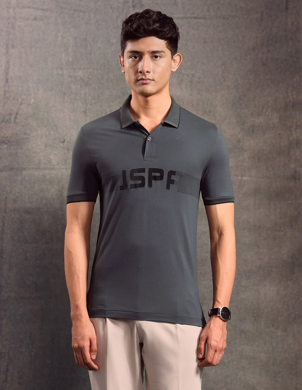 Brand Printed Muscle Fit Polo shirt