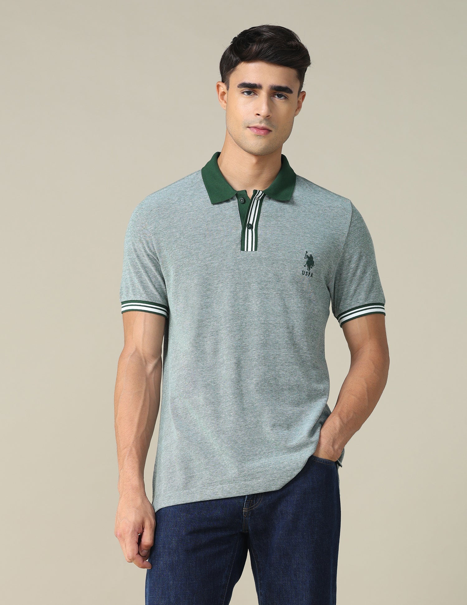 Heathered Regular Fit Polo Shirt