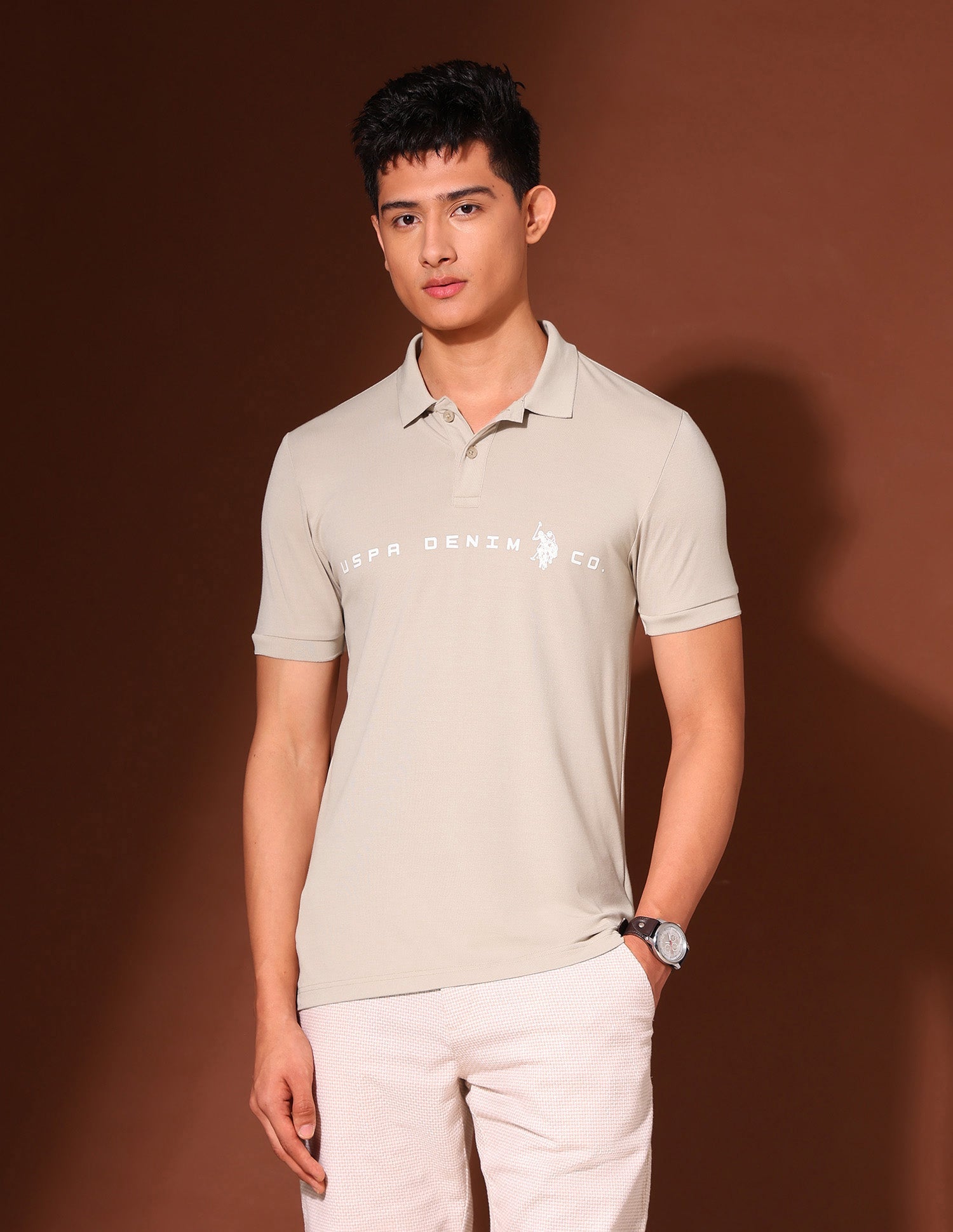 Brand Printed Work And Wander Polo Shirt