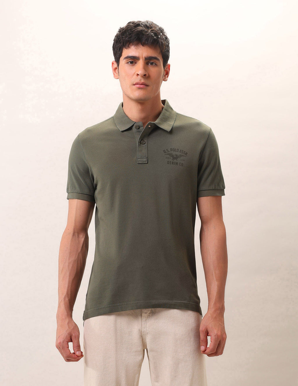 Brand Printed Pure Cotton Polo Shirt