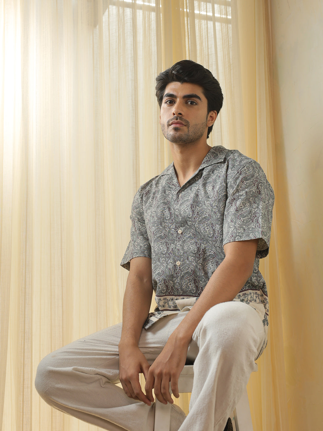 Light Brown Printed Casual Shirt