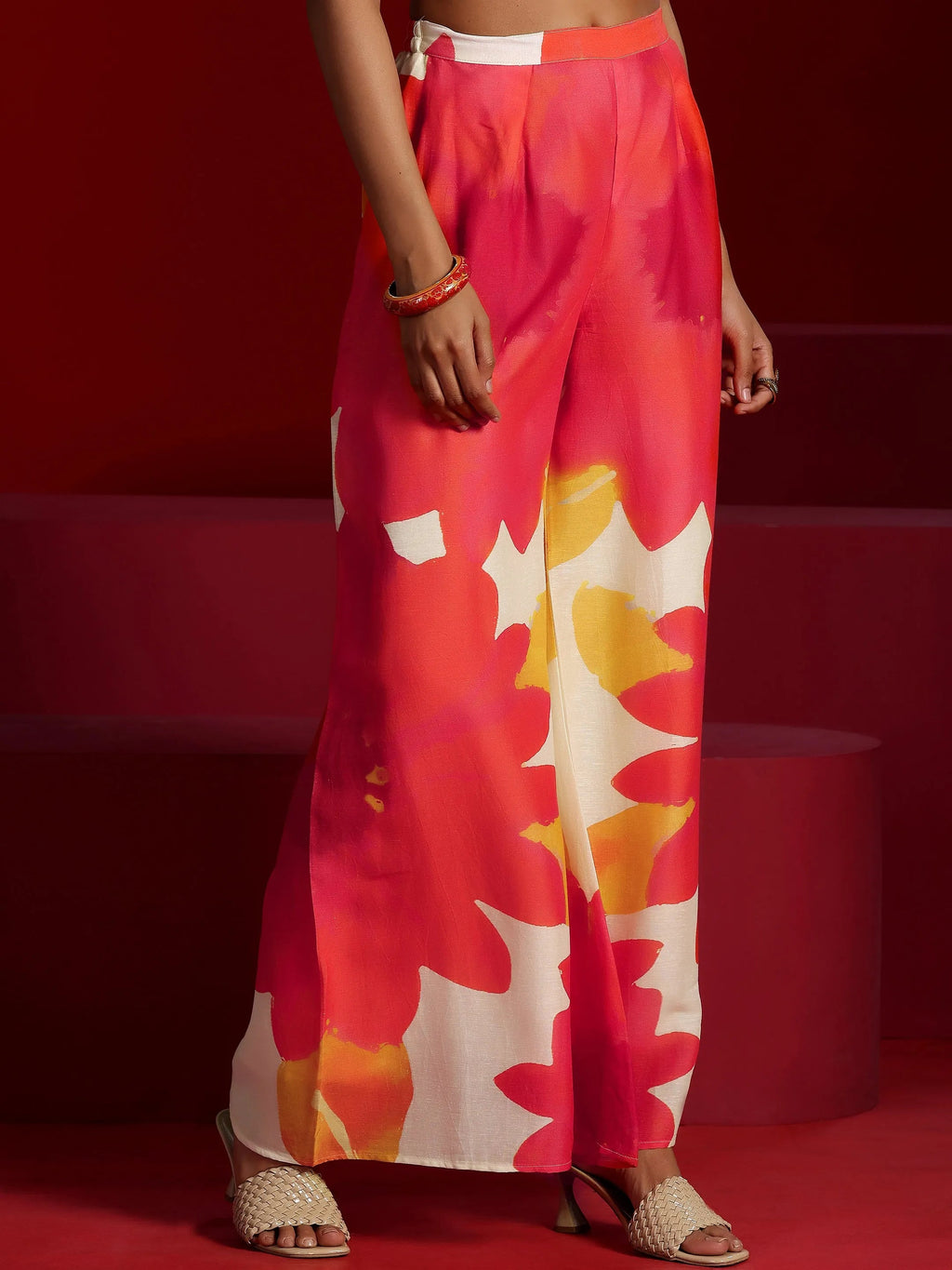 Libas Art Off White Printed Cotton Blend Co-Ords