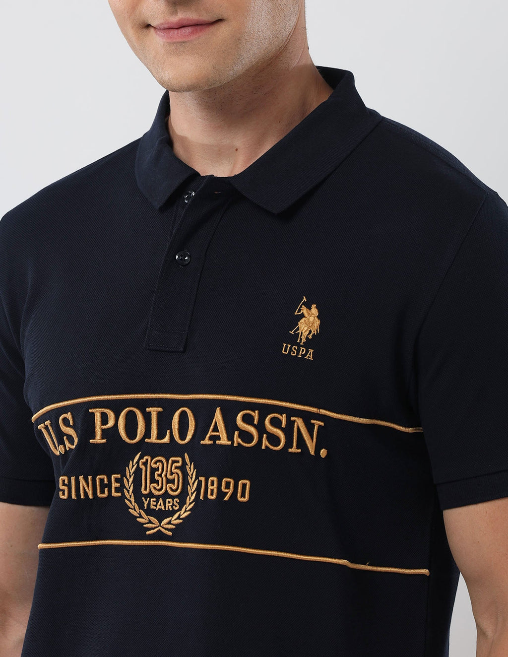 Brand Embroidered135 Anniversary Polo Shirt