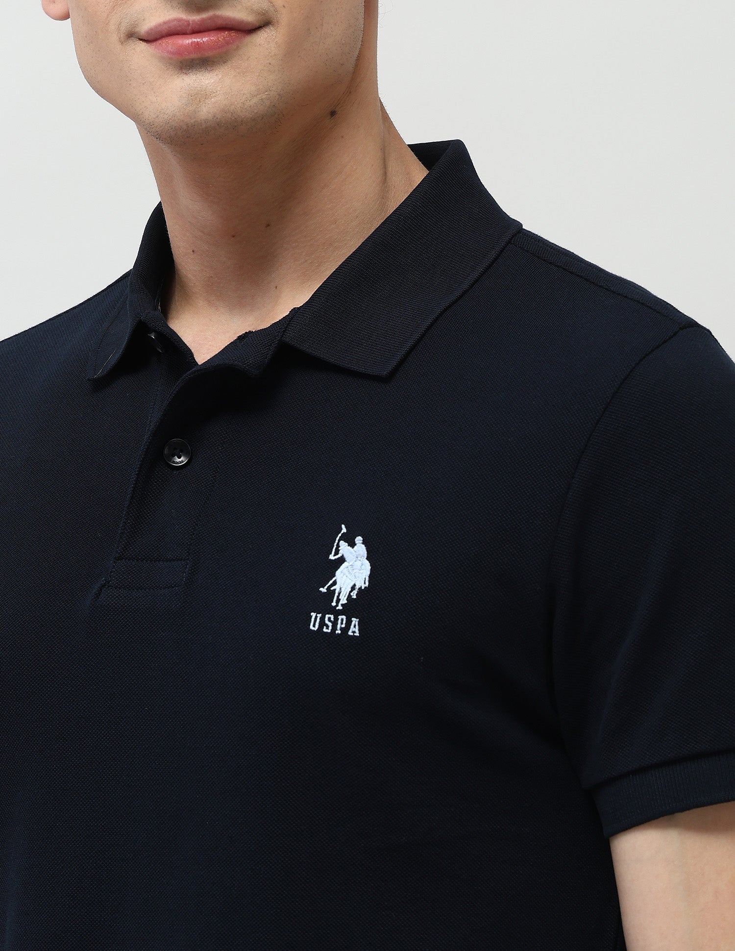 Brand Embroidered Muscle Fit Polo Shirt