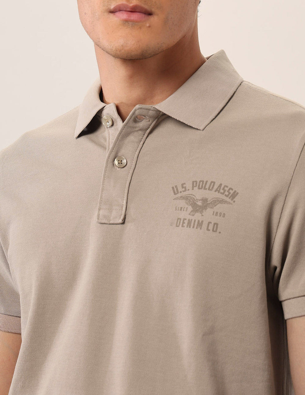 Brand Printed Muscle Fit Polo Shirt