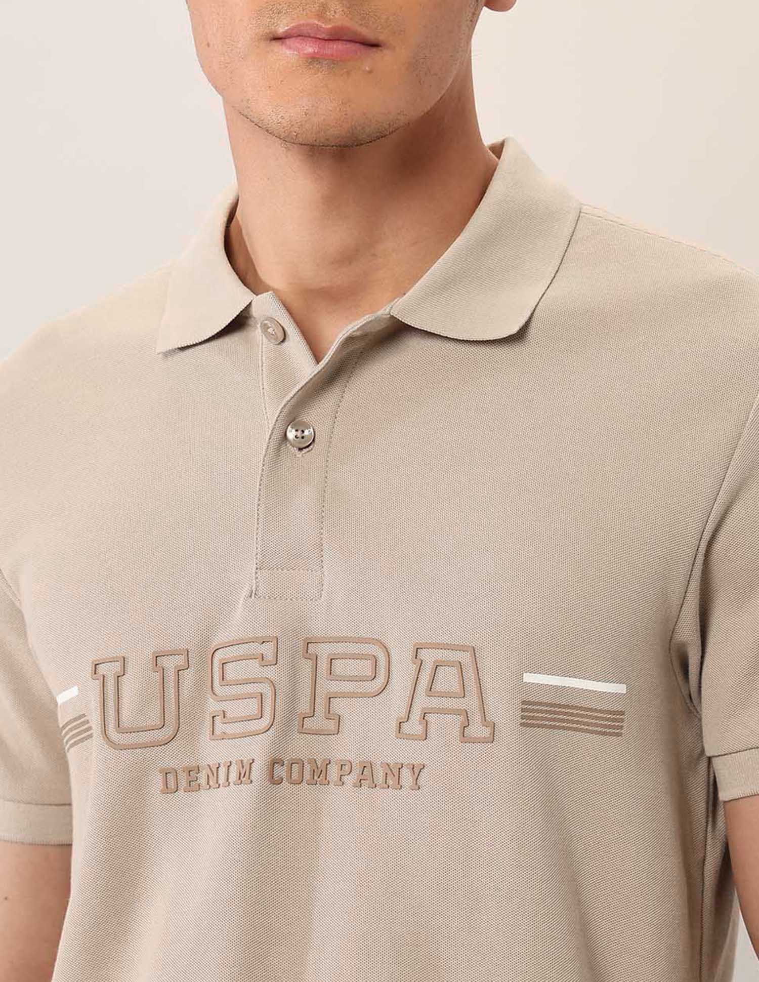 Brand Embossed Muscle Fit Polo Shirt