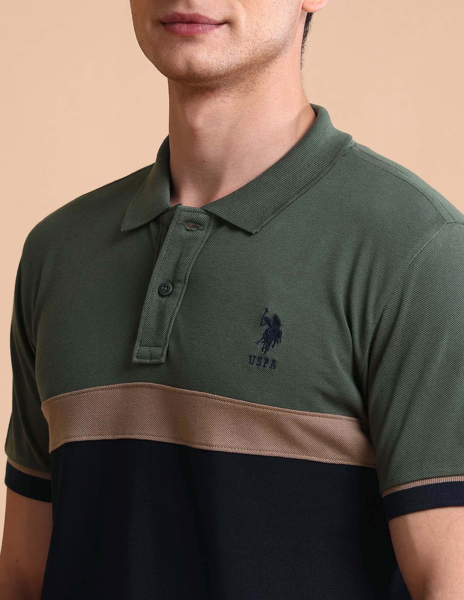 Colourblocked Slim Fit Polo Shirt