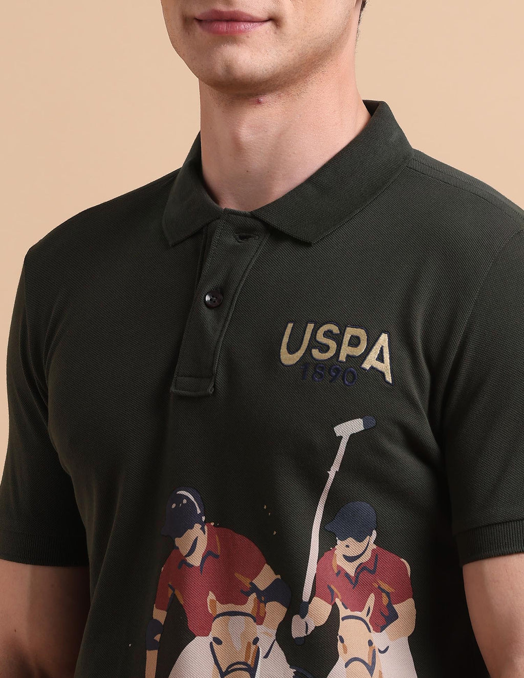 Brand Printed Pure Cotton Polo Shirt