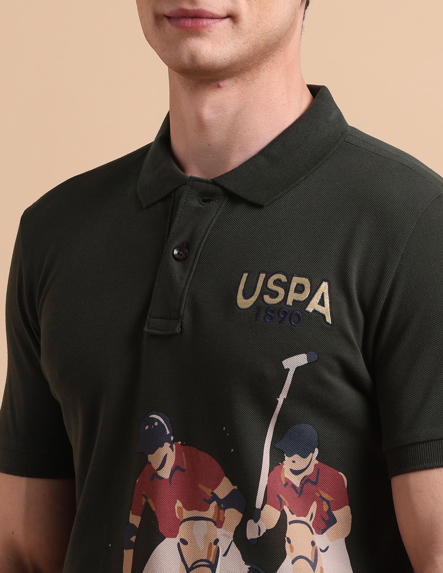 Brand Printed Pure Cotton Polo Shirt