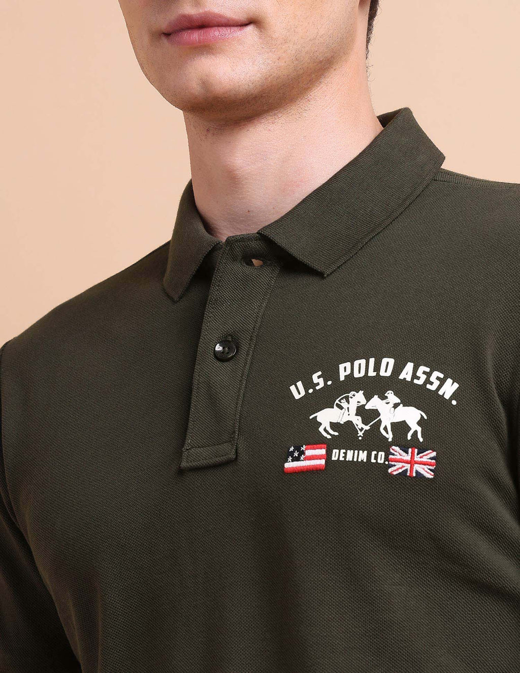 Brand Printed Muscle Fit Polo Shirt