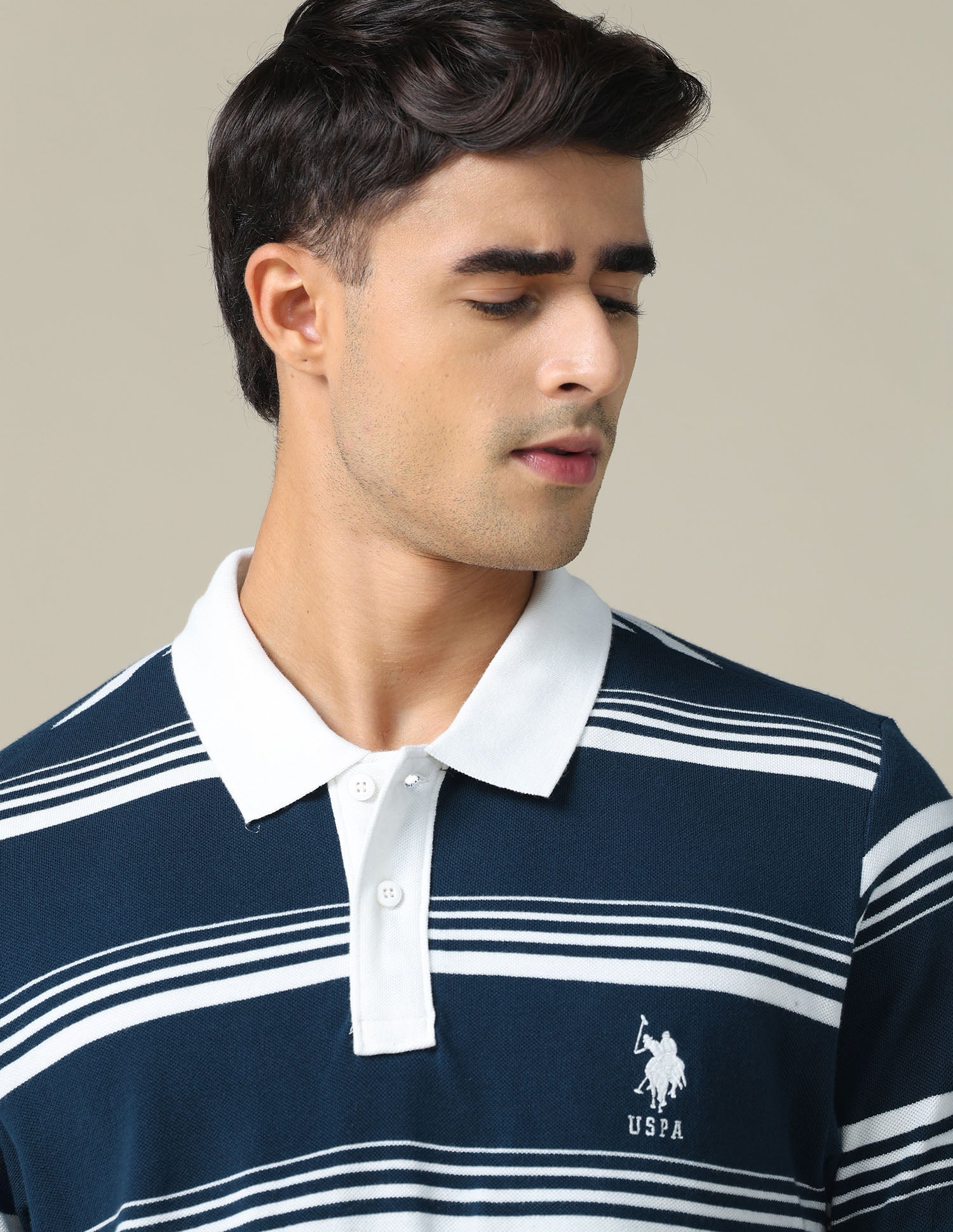 Horizontal Striped Regular Fit Polo Shirt