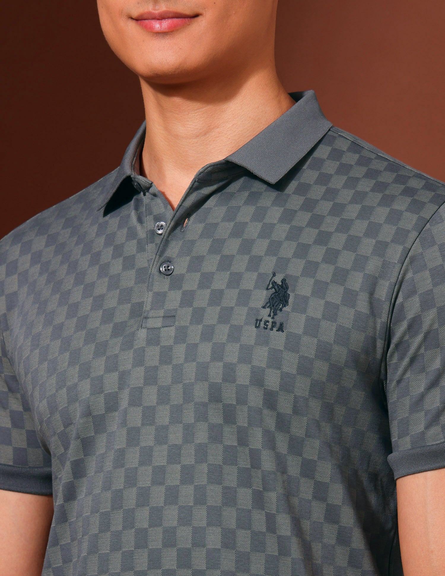 Checked Slim Fit Polo Shirt