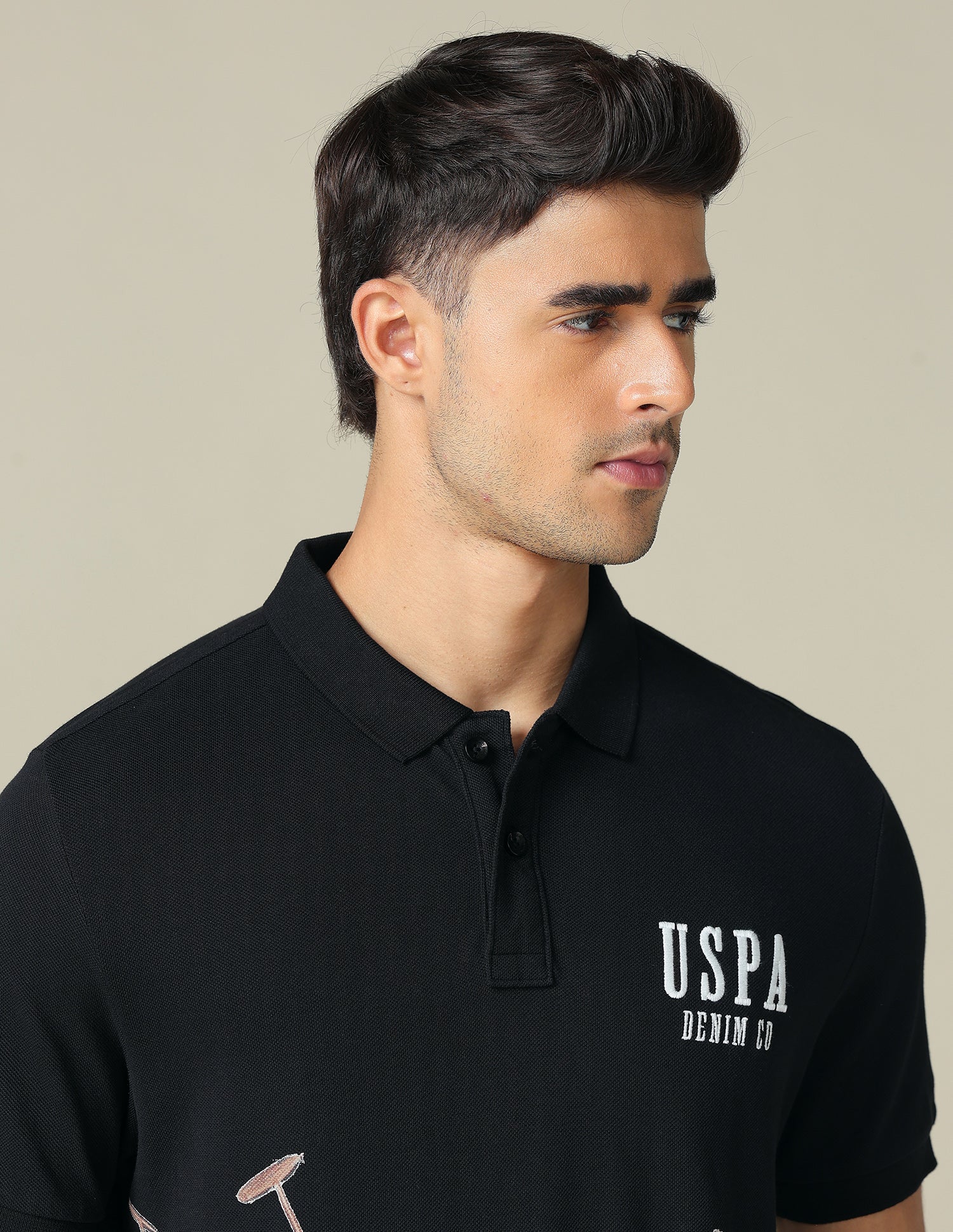 Muscle Fit Graphic Printed Polo Shirt