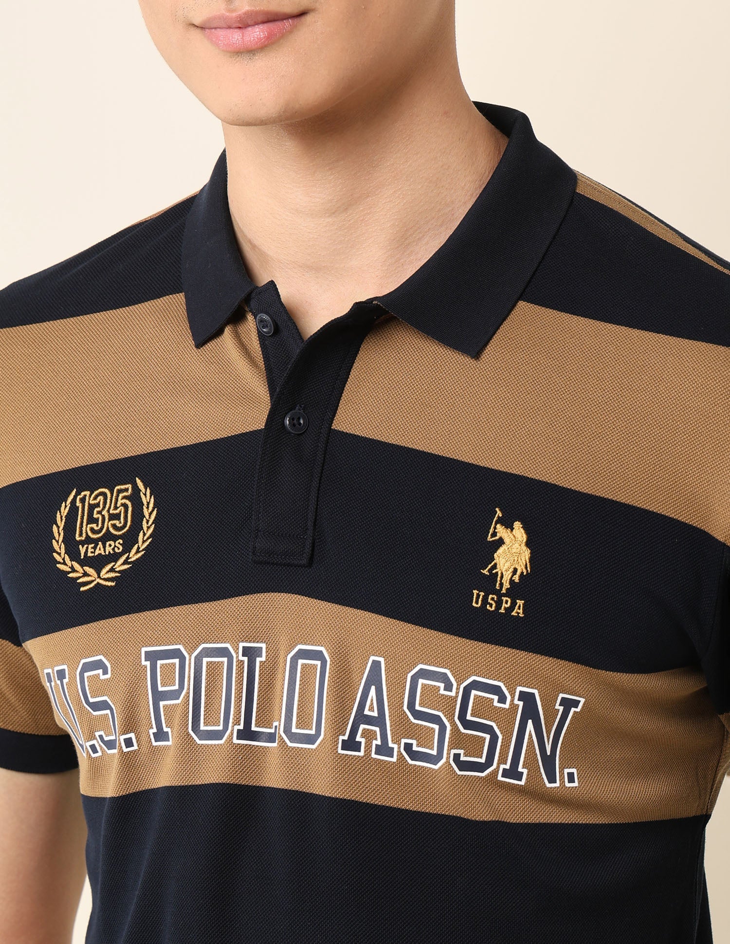 Horizontal Striped Slim Fit Polo Shirt