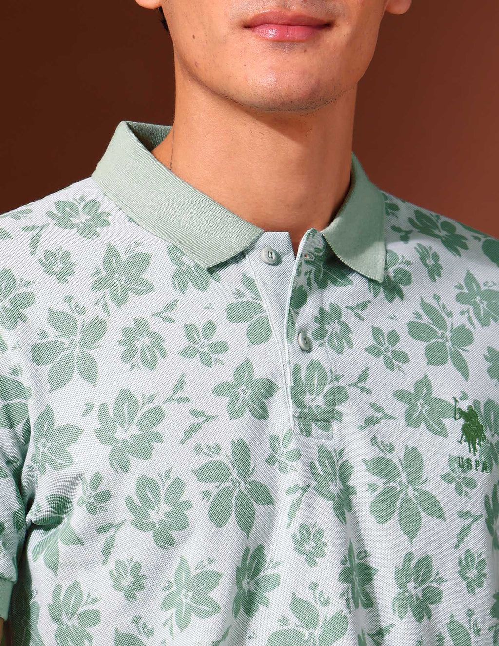 Floral Printed Work and Wander Polo Shirt