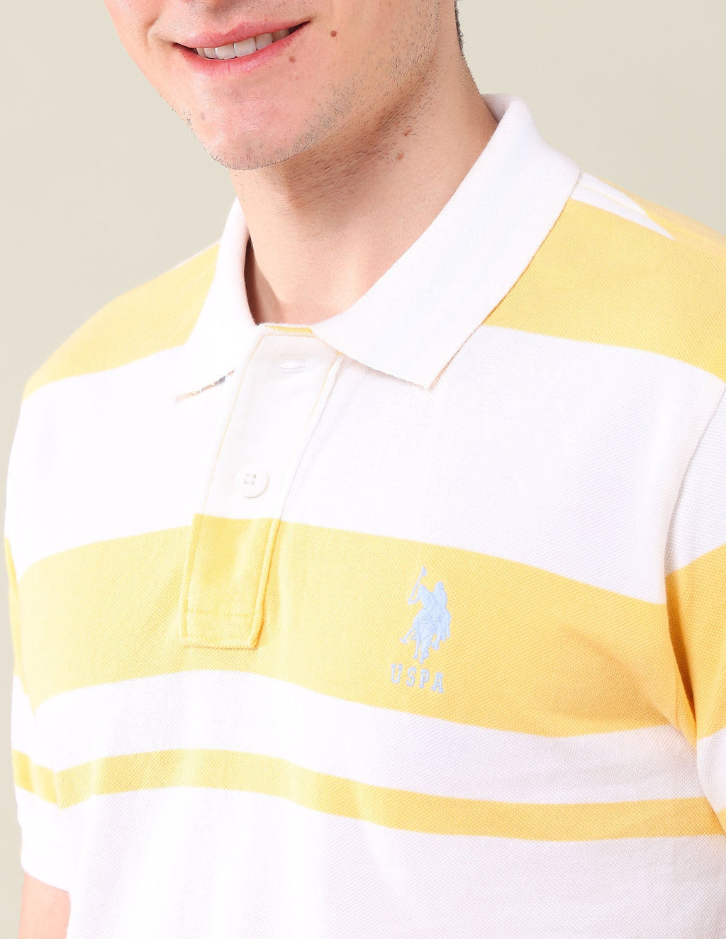 Horizontal Stripes Pure Cotton Polo Shirt