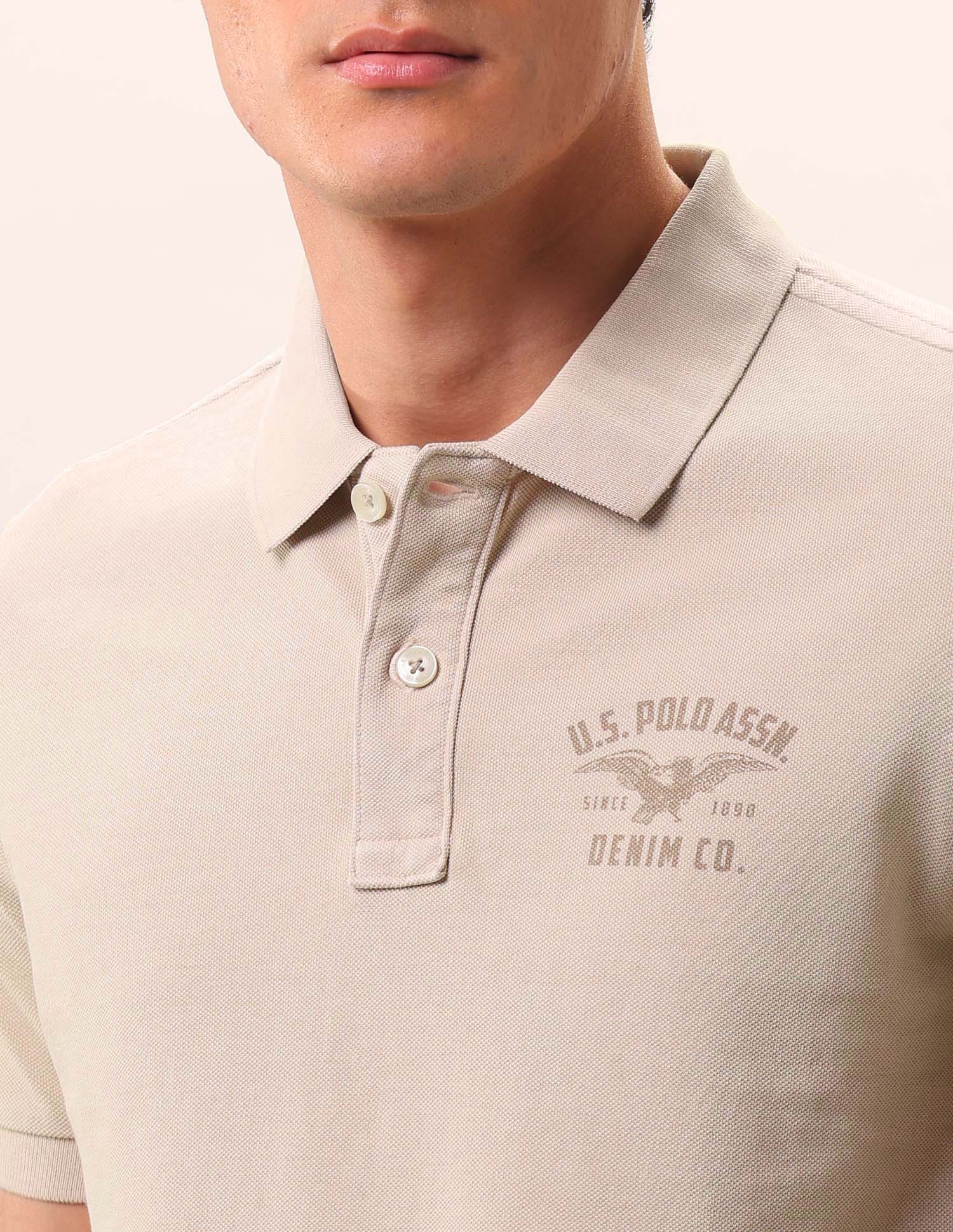 Brand Printed Pure Cotton Polo Shirt
