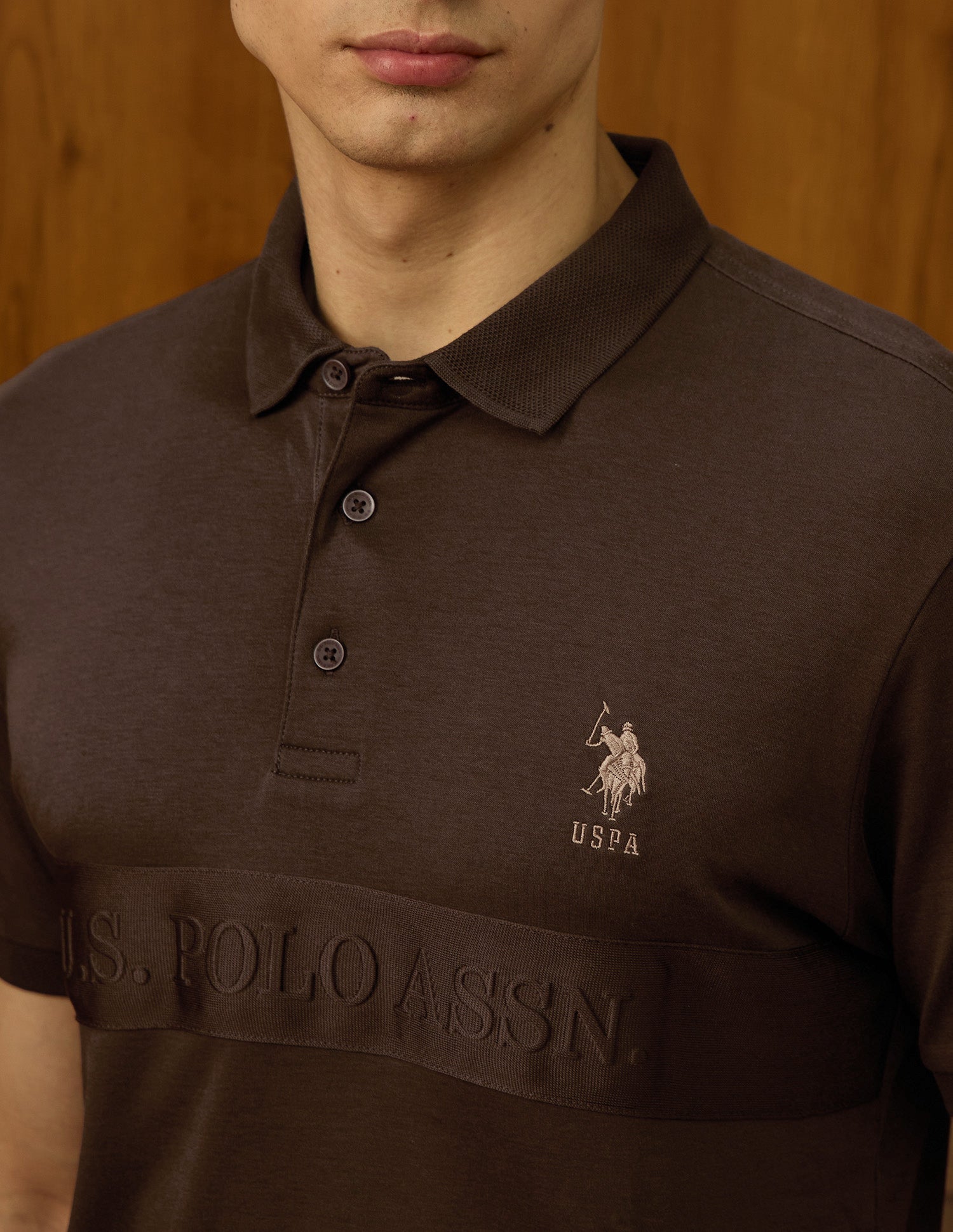 Brand Embroidered Varsity Polo Shirt