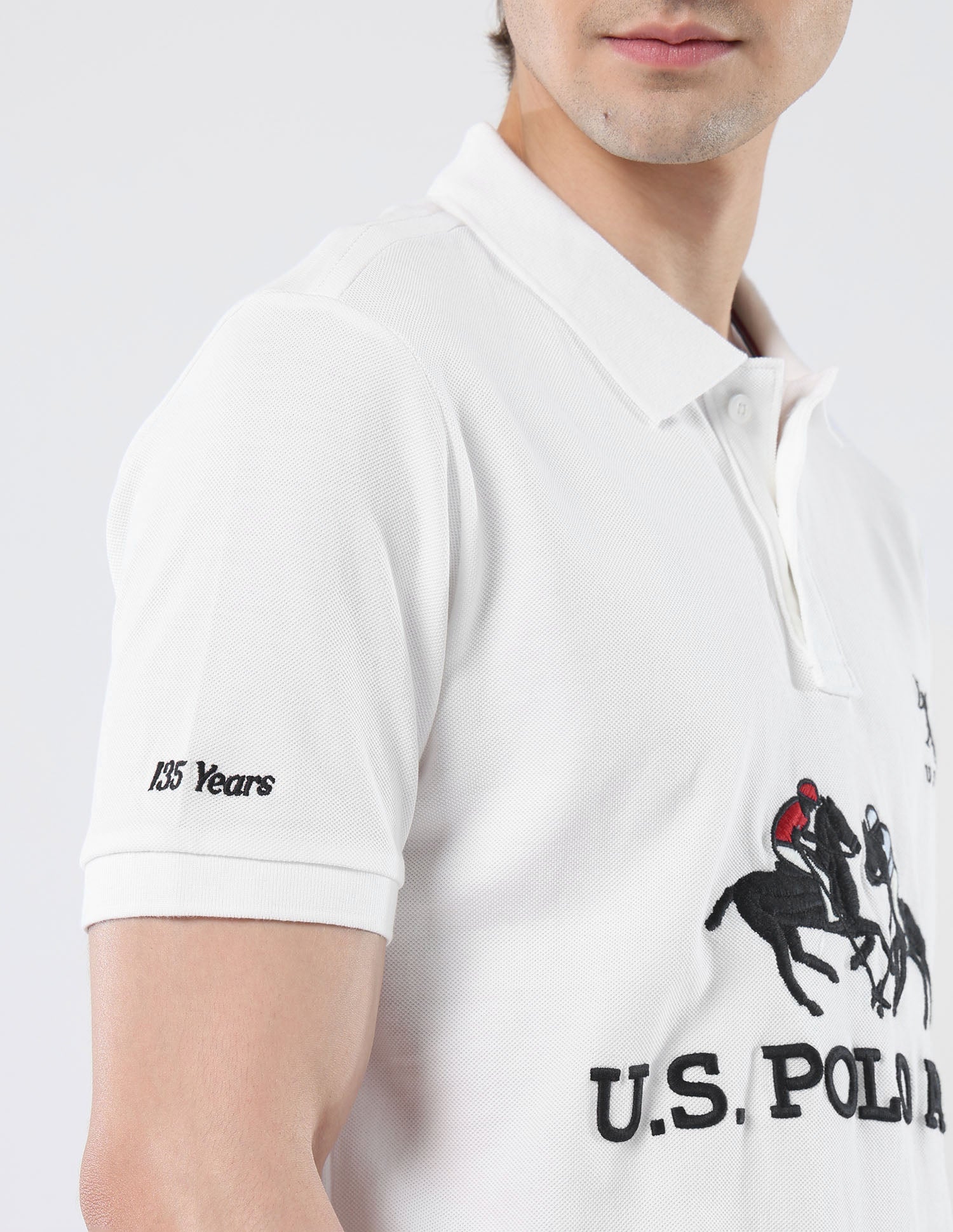 Brand Embroidered 135 Anniversary Polo Shirt