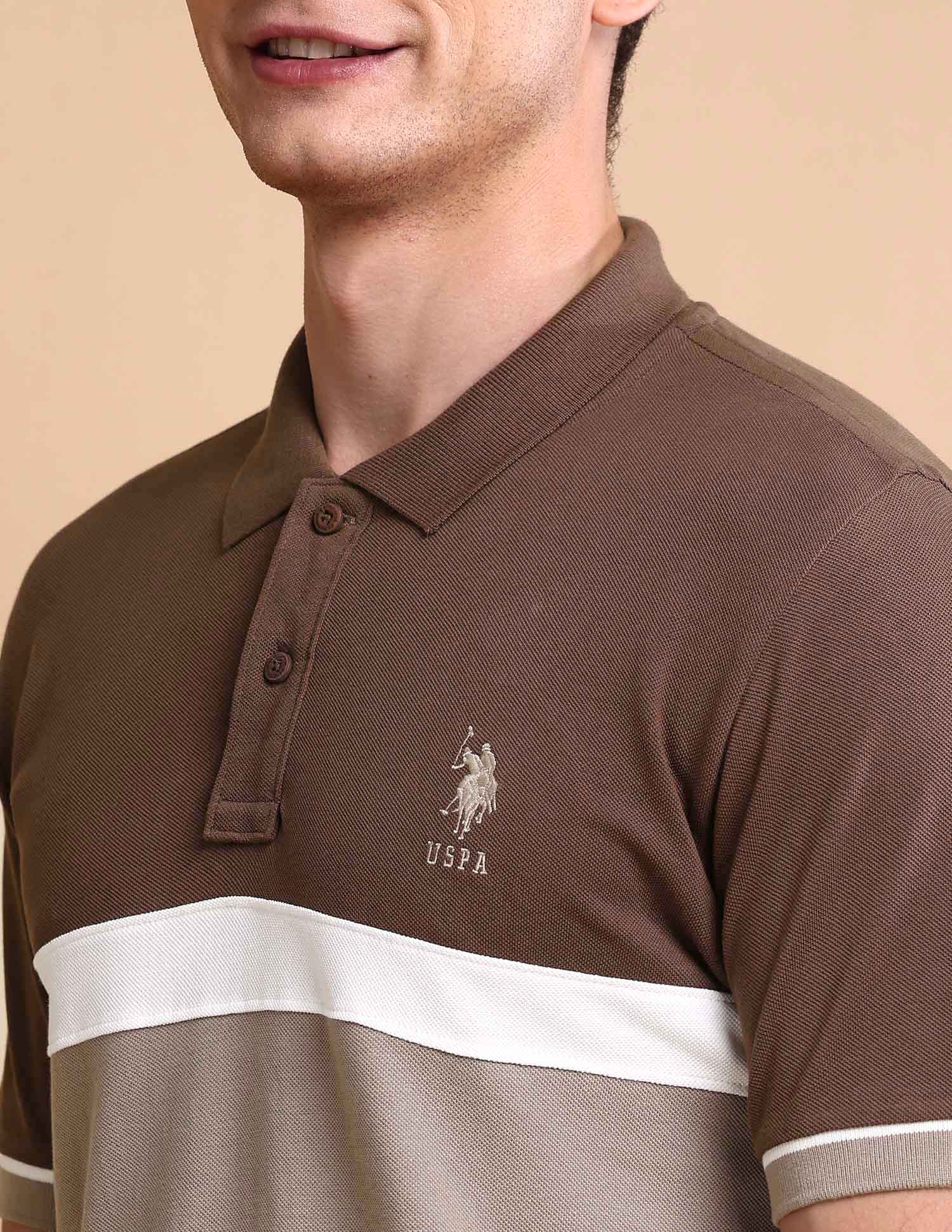 Colourblocked Slim Fit Polo Shirt