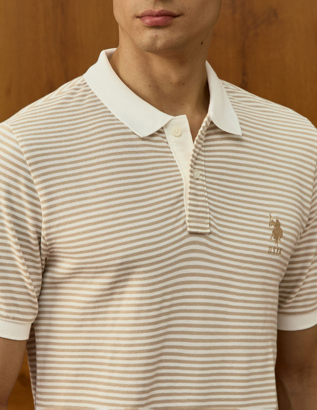 Horizontal Striped Varsity Polo Shirt