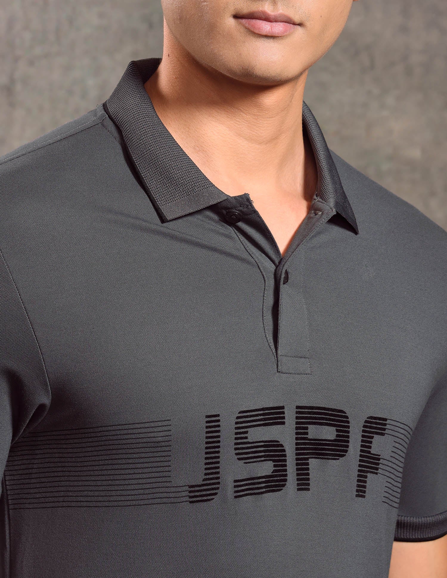 Brand Printed Muscle Fit Polo shirt