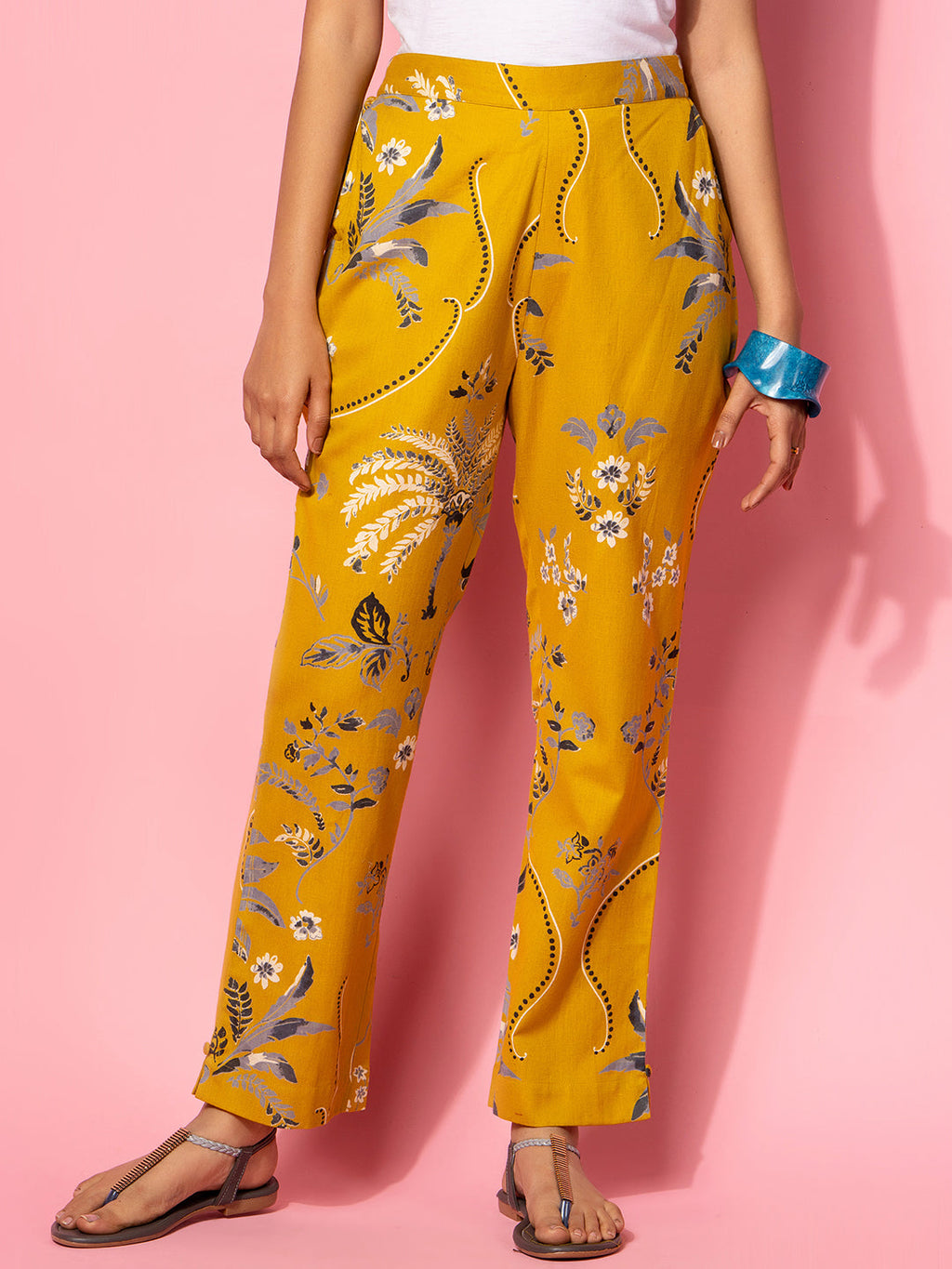 Mustard Printed Cotton Co-Ord Sets