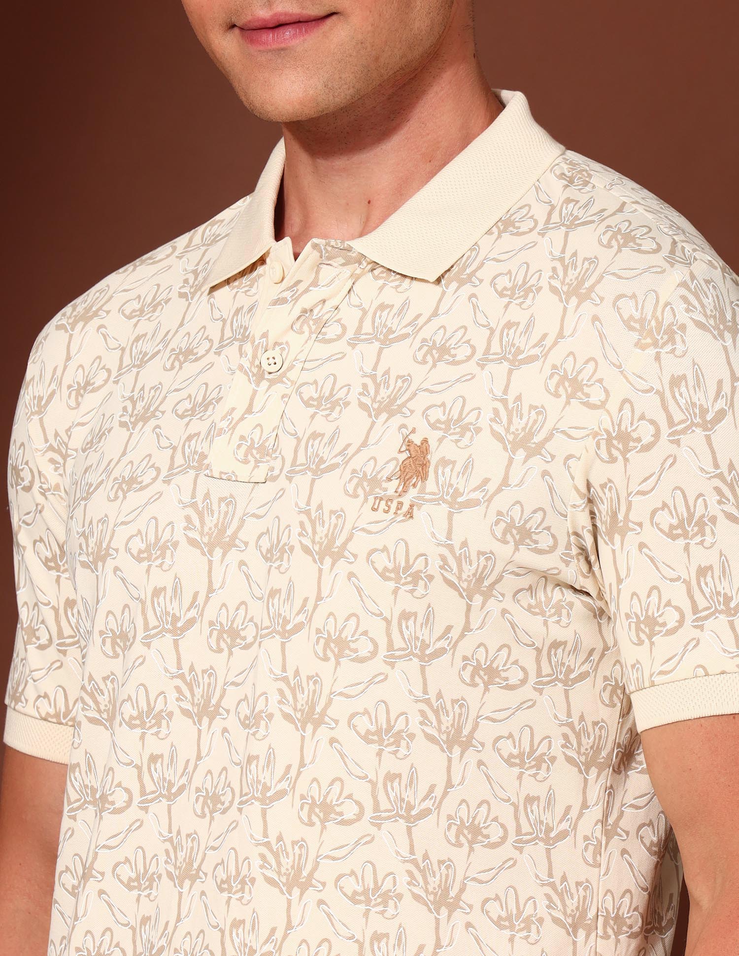 Floral Printed Working Holiday Polo Shirt