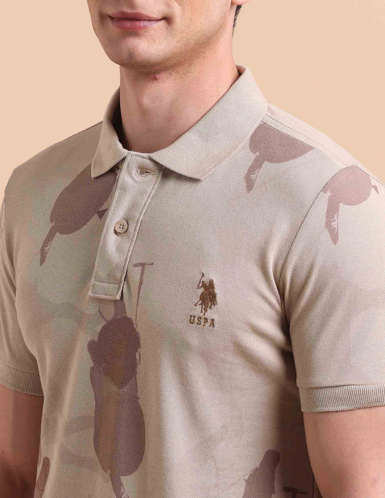 All-Over Printed Pure Cotton Polo Shirt