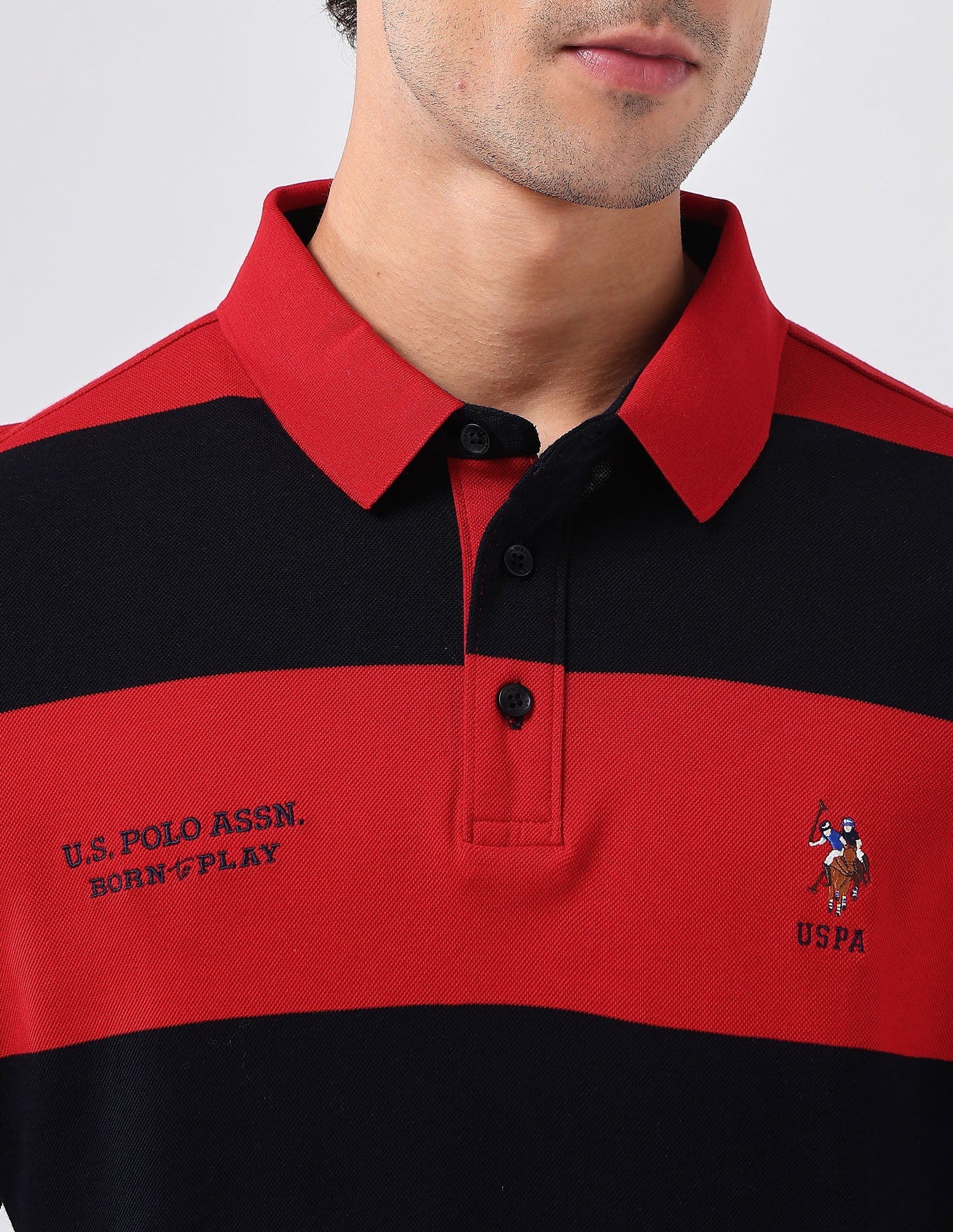 Horizontal Striped Regular Fit Polo Shirt