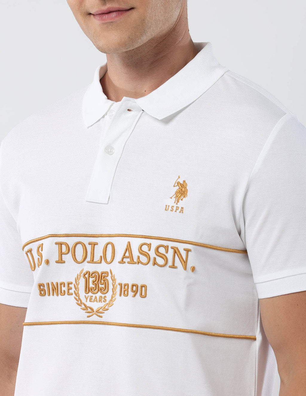 Brand Embroidered135 Anniversary Polo Shirt