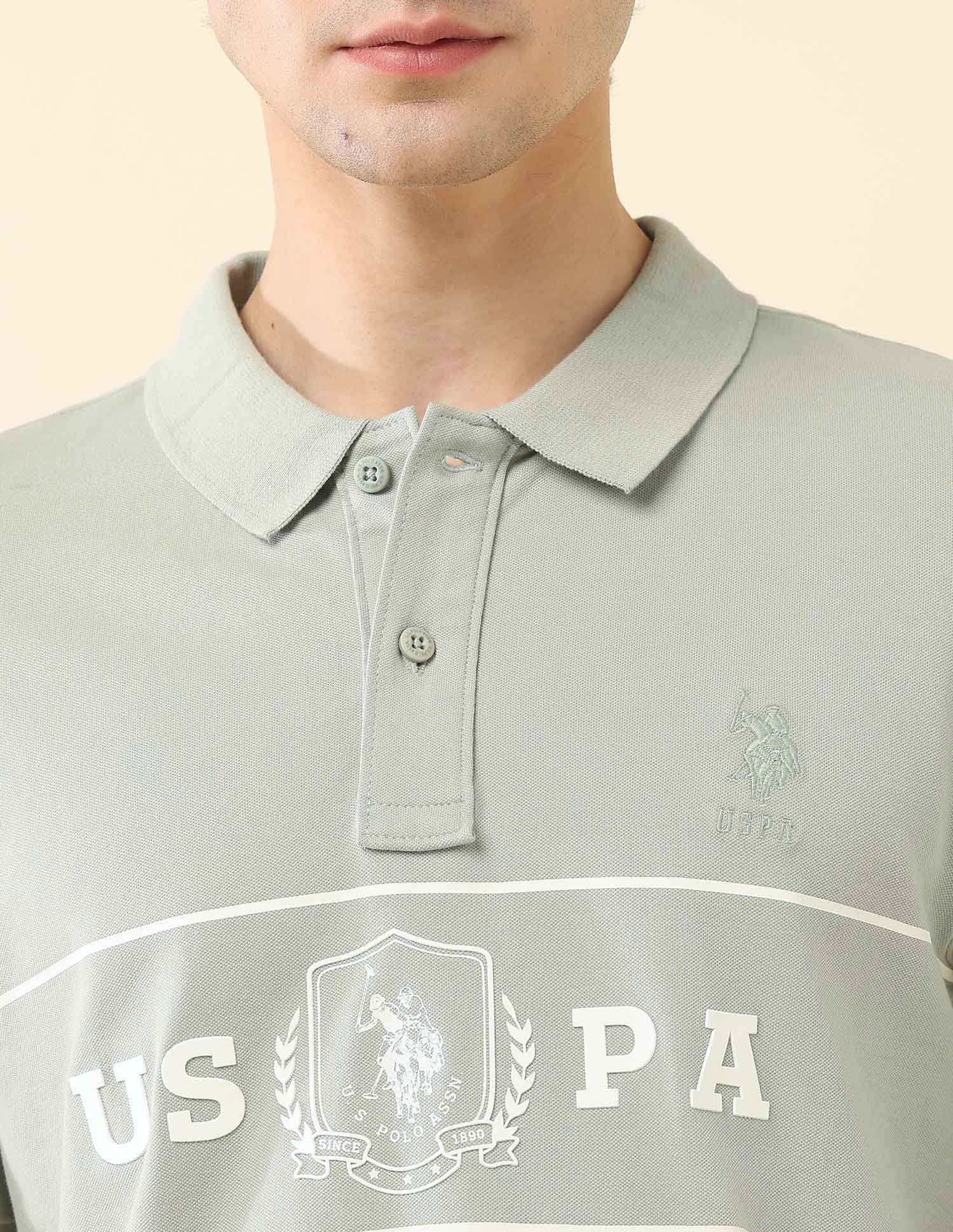 Brand Printed Slim Fit Classic Polo Shirt