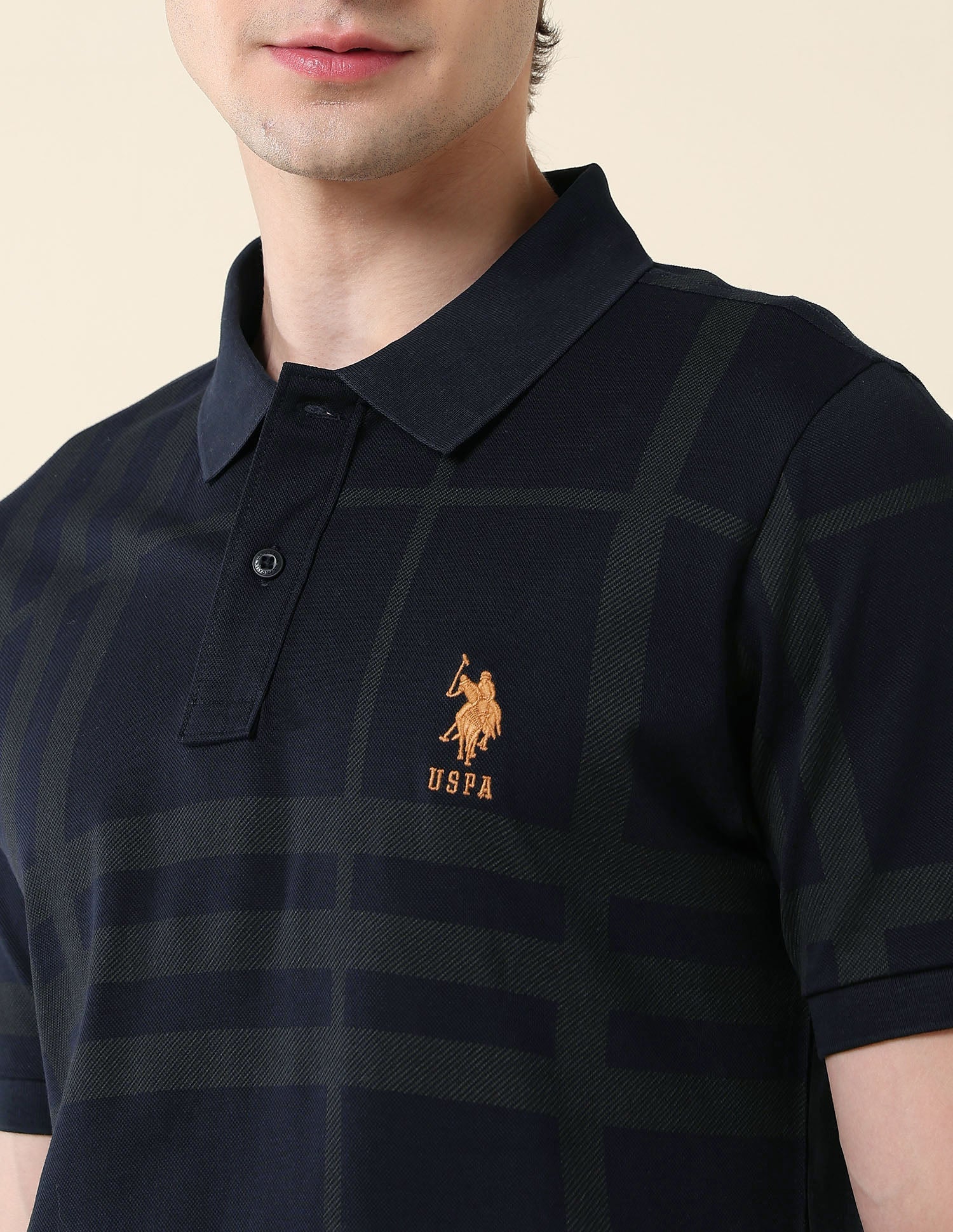 Checked Pure Cotton Varsity Polo Shirt