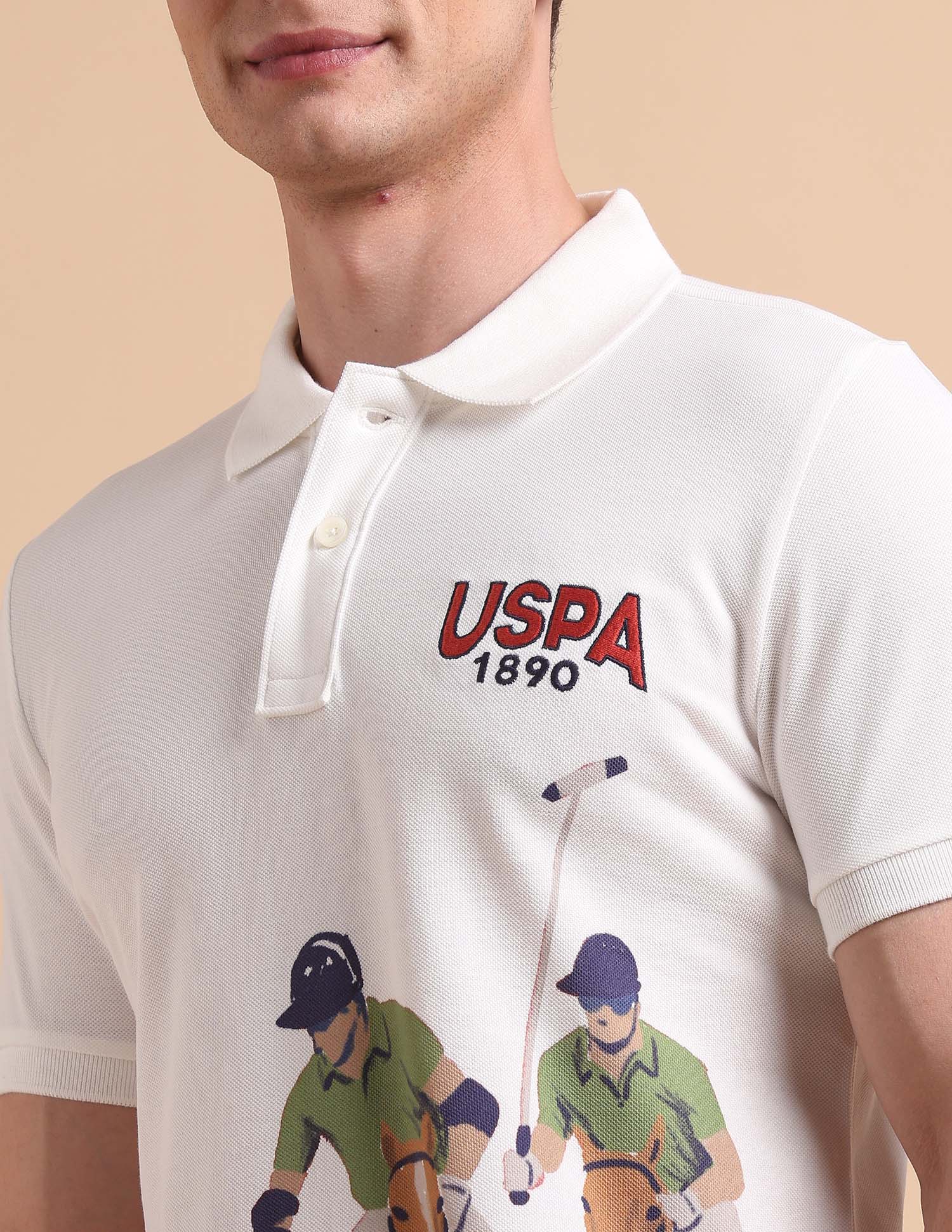 Brand Printed Pure Cotton Polo Shirt