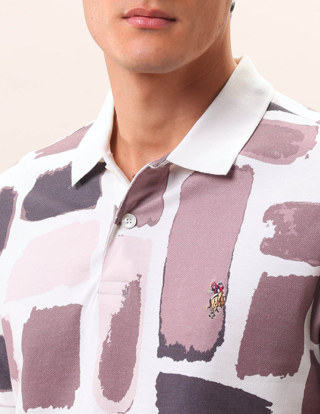 Abstract Printed Pure Cotton Polo Shirt