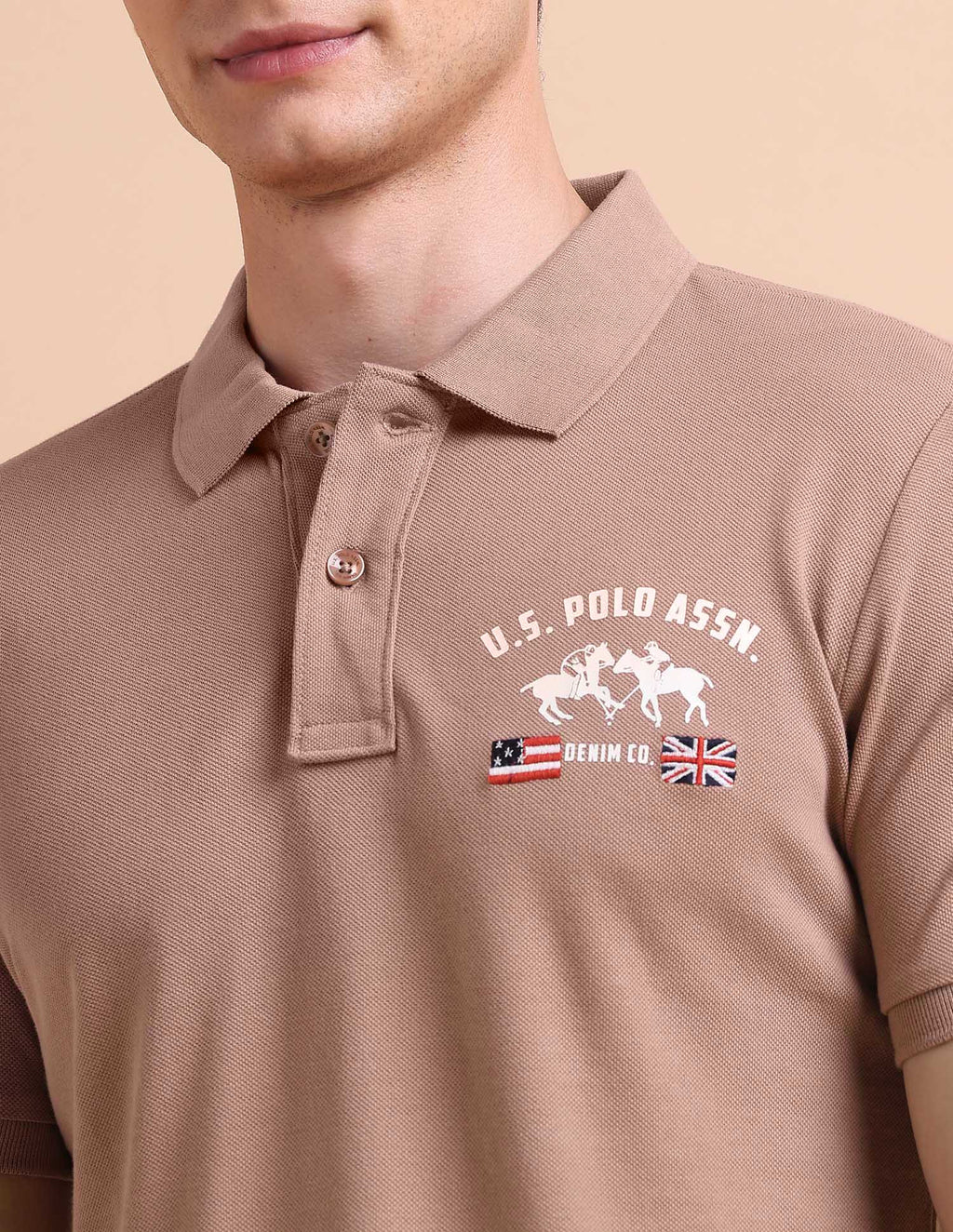 Brand Printed Muscle Fit Polo Shirt