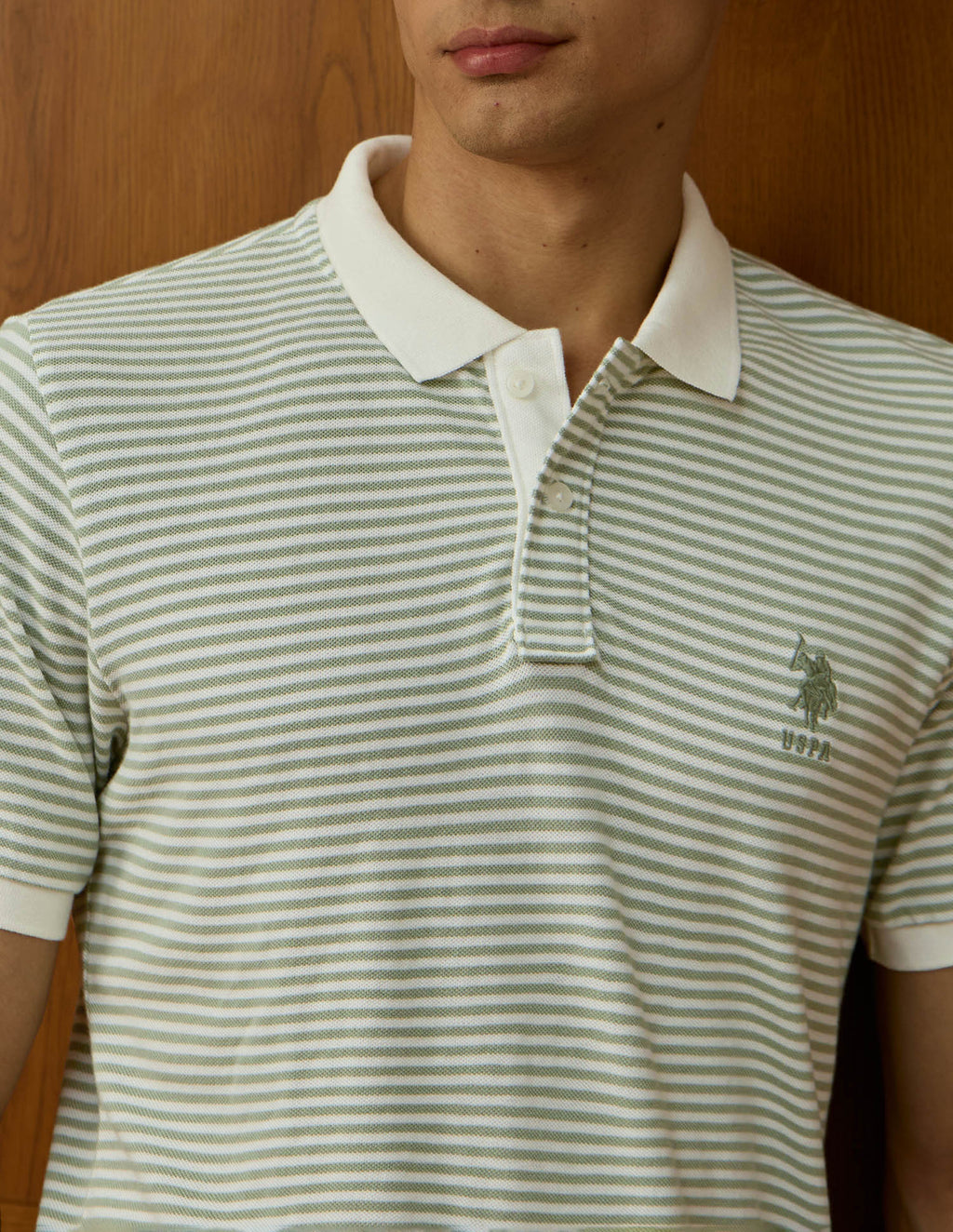 Horizontal Striped Varsity Polo Shirt