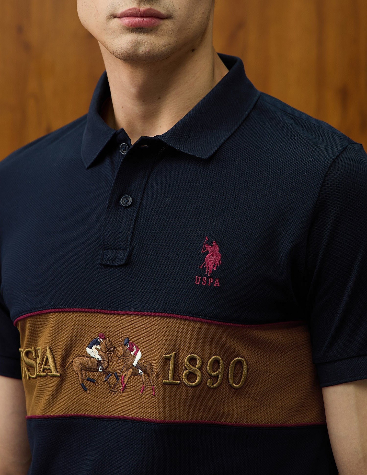 Brand Embroidered Varsity Theatre Polo Shirt