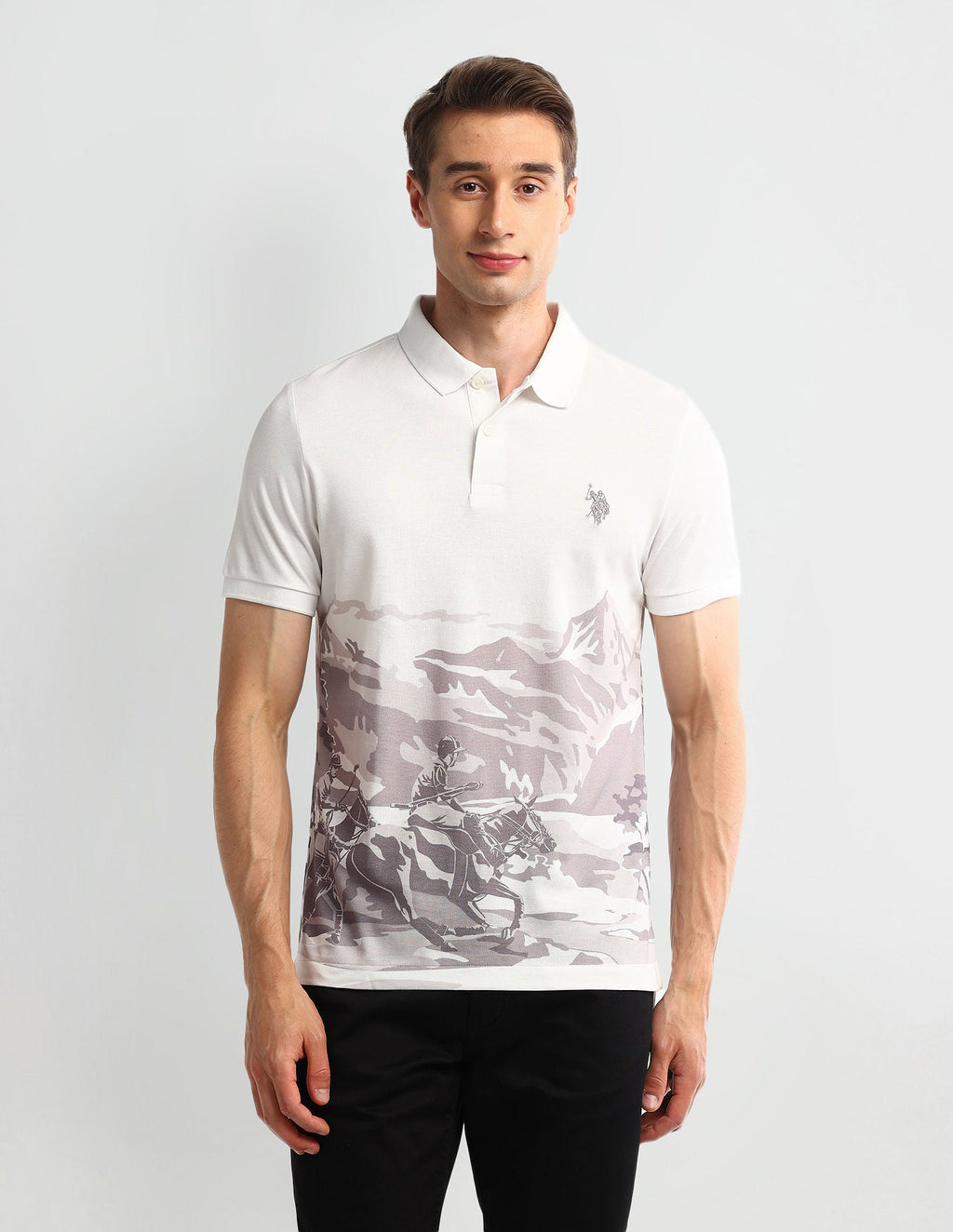 Muscle Fit Graphic Polo Shirt