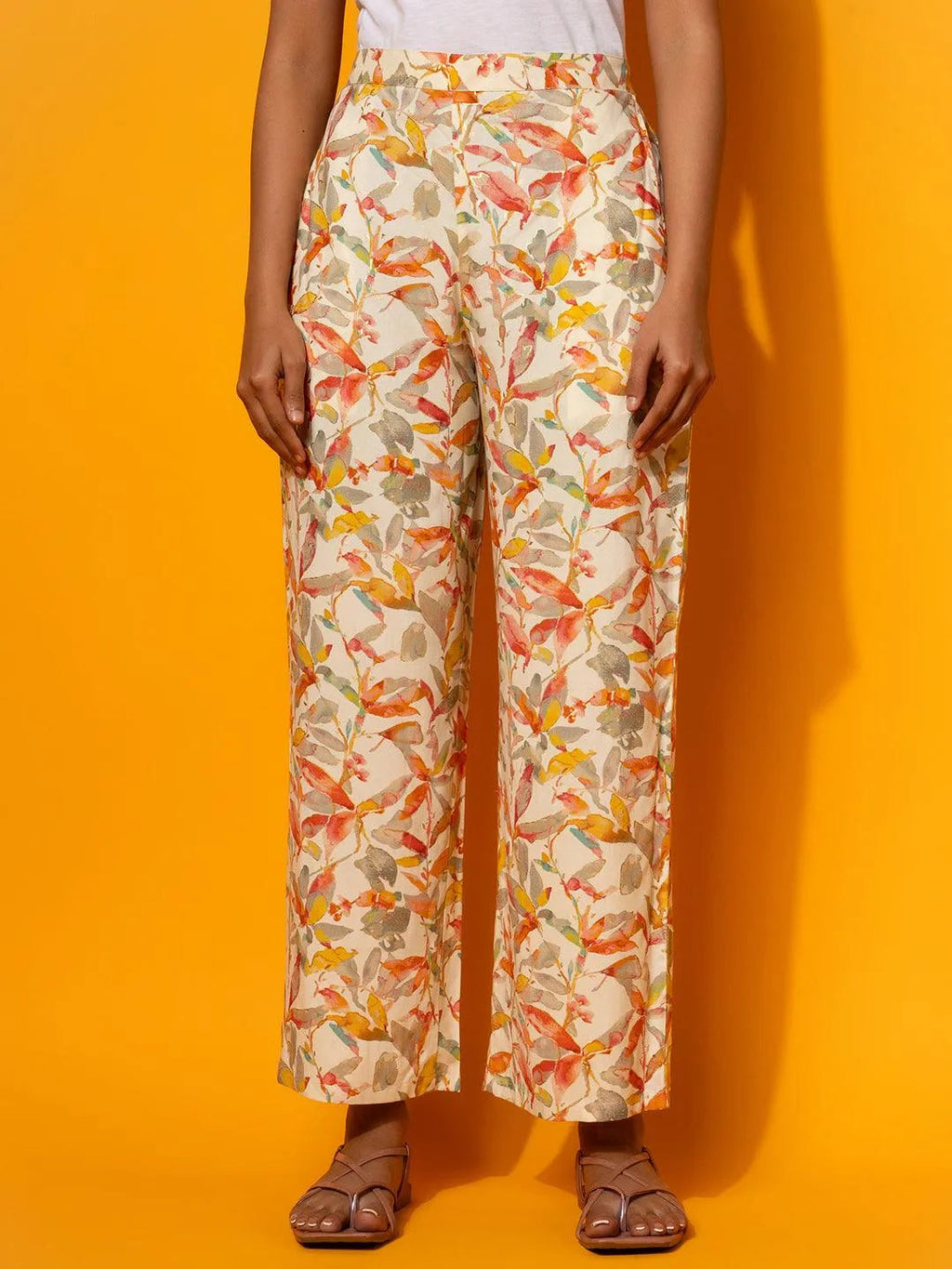 Cream Printed Rayon Co-Ords