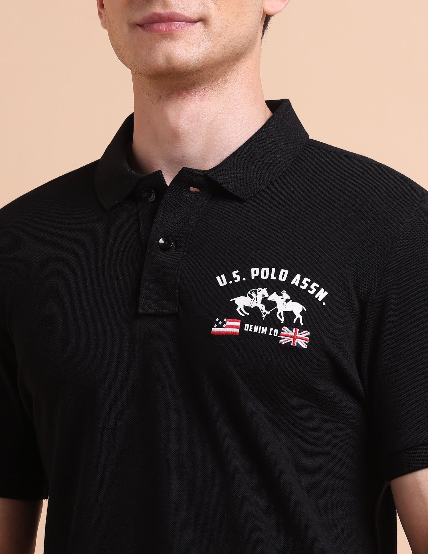 Brand Printed Muscle Fit Polo Shirt