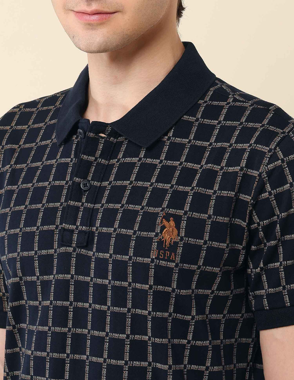 Brand Printed Gold Cup Polo Shirt