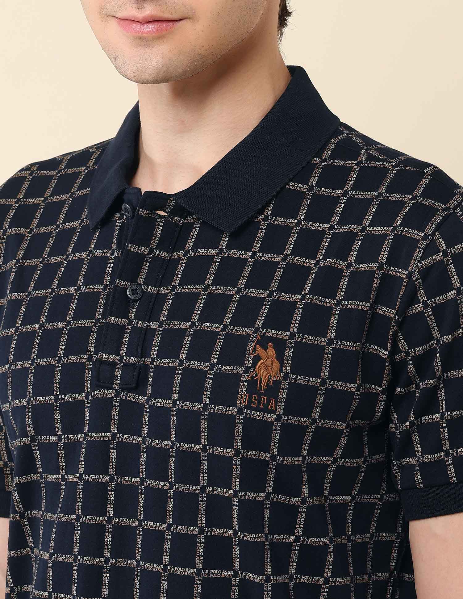 Brand Printed Gold Cup Polo Shirt
