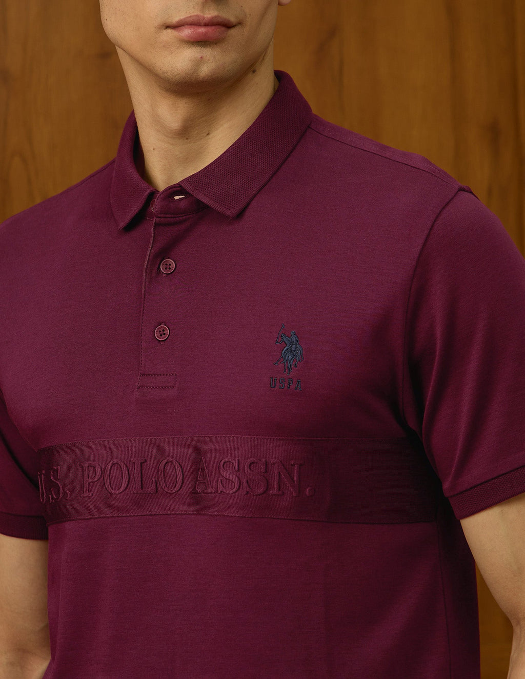 Brand Embroidered Varsity Polo Shirt