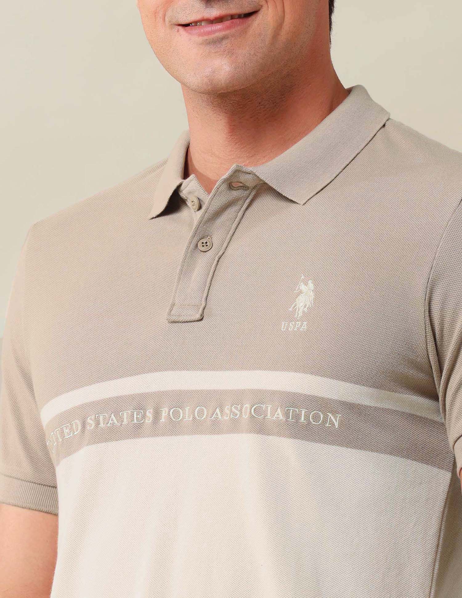 Colourblocked Slim Fit Polo Shirt