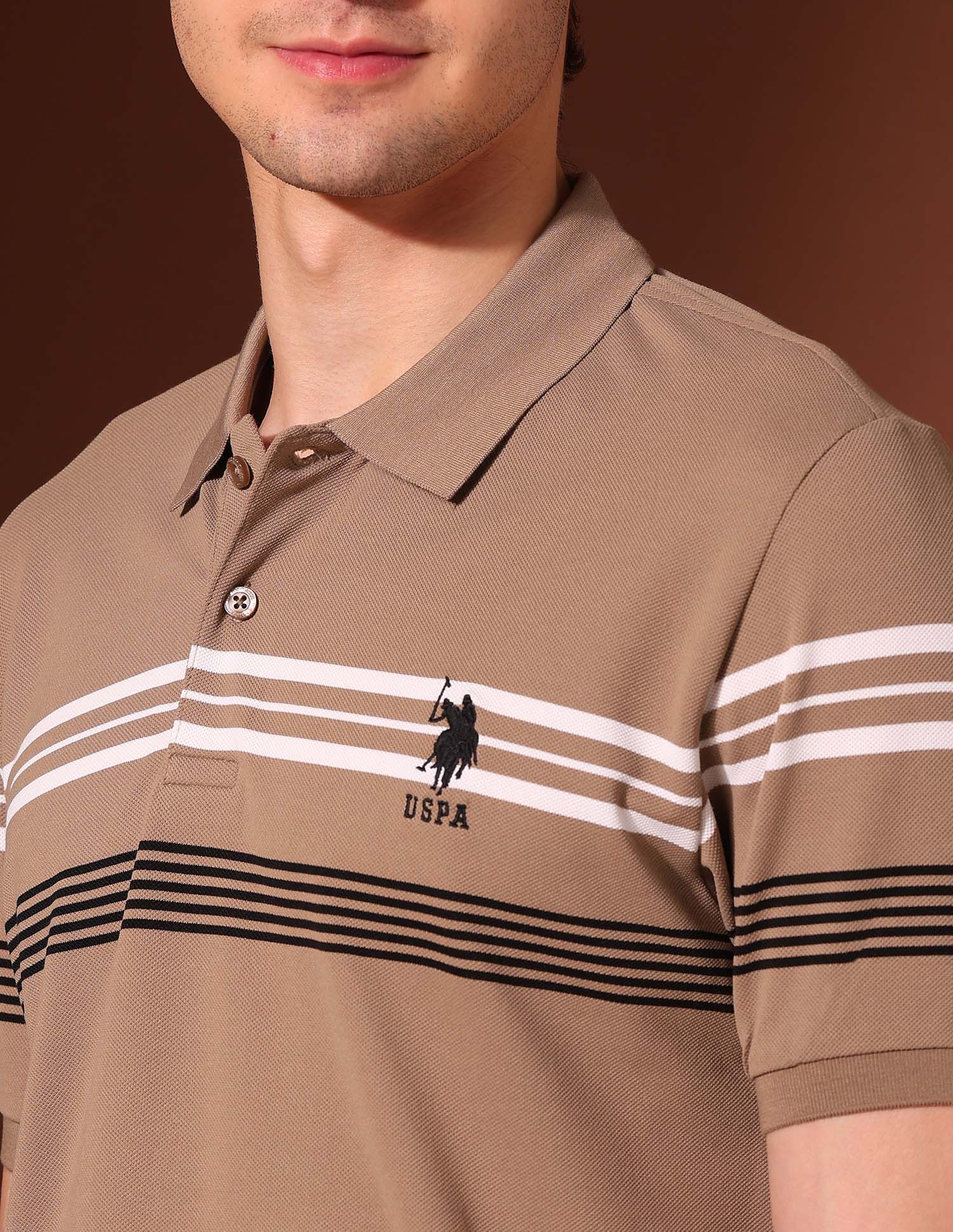 Horizontal Striped Working Holiday Polo Shirt